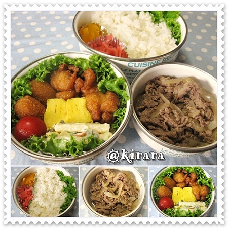 ◆７．３　牛丼のお弁当（次男）♪