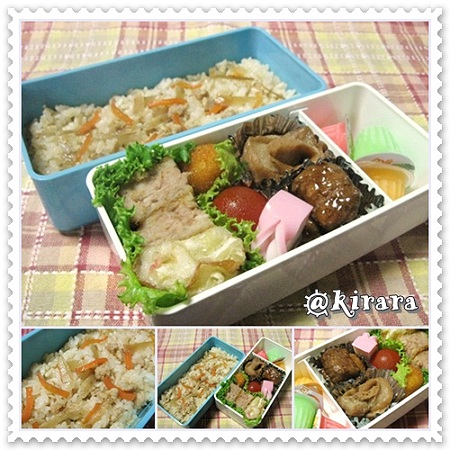 ◆７．１４　鶏牛蒡ご飯のお弁当（長女）♪
