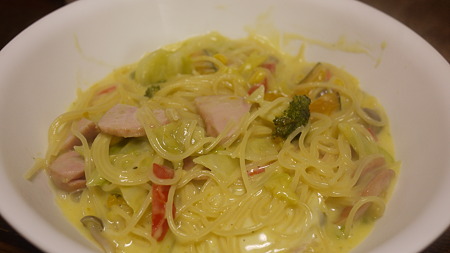 かぼちゃのクリームパスタ