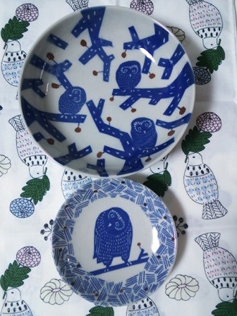 KATA KATA 印判手なます皿・小皿　ふくろう