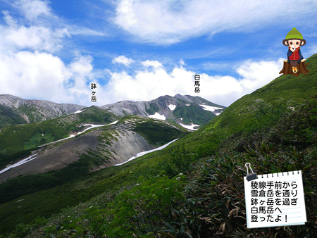 雪倉岳を過ぎて白馬岳へ