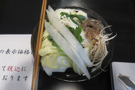 ぼたん鍋　野菜